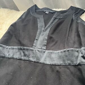 Black knit Dress with Satin Piping